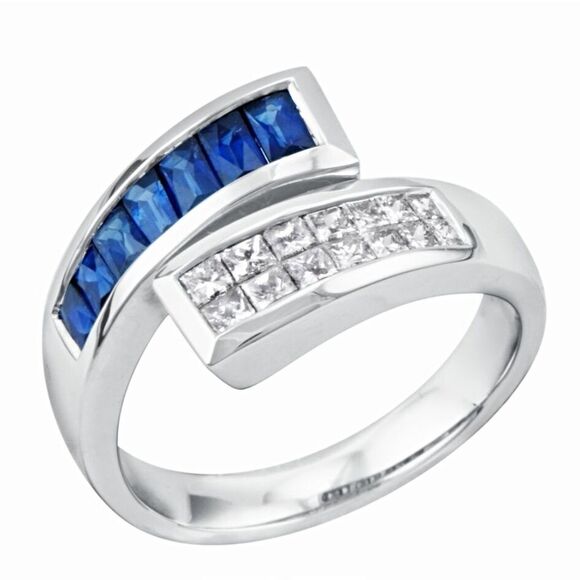 THIS RING IS ONLINE RIGHT NOW FOR $1999 GENUINE SAPPHIRE & DIAMOND BAND - Picture 5 of 8